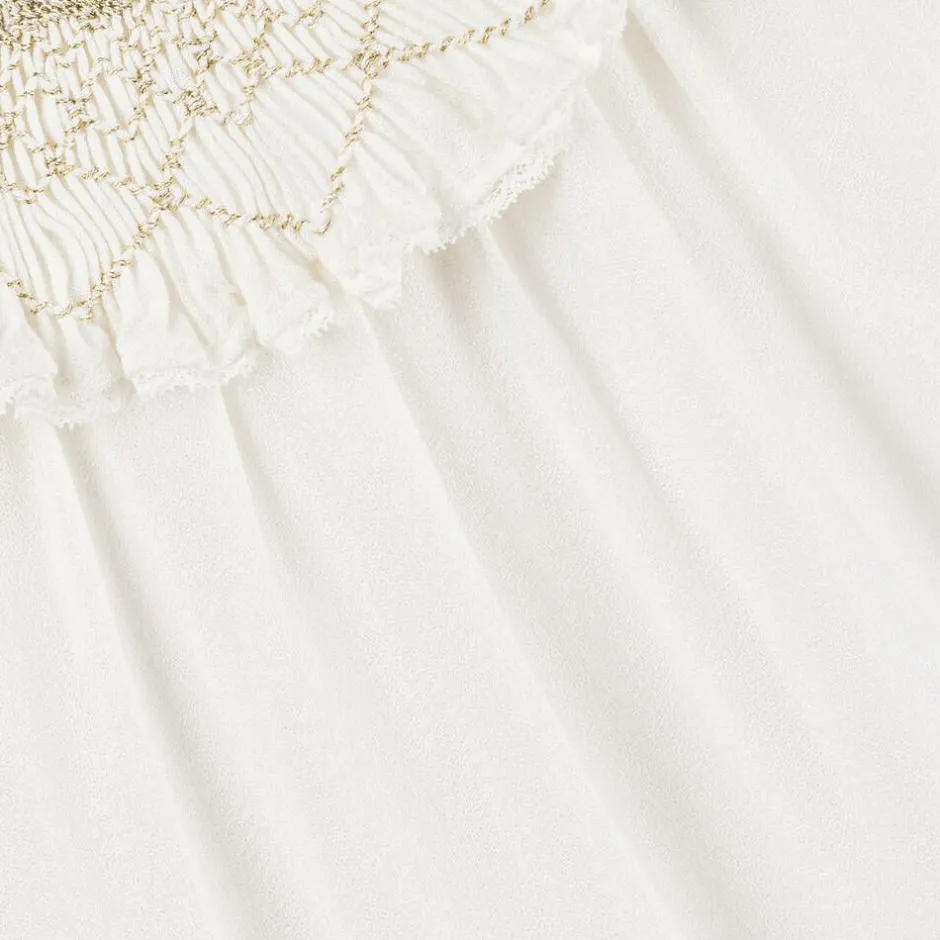 Tartine et Chocolat Girls Ivory Viscose Crêpe Dress