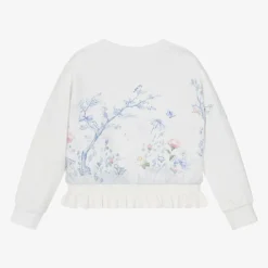 Lapin House Girls Ivory Woodland Print Cotton Sweatshirt Sale