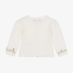 Tartine et Chocolat Girls Ivory Wool & Cashmere Knit Cardigan Online