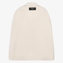 Balmain Girls Ivory Wool & Cashmere Cape Outlet