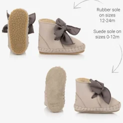 Donsje Girls Beige Suede Leather Pre Walkers Lilac Sale