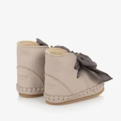 Donsje Girls Beige Suede Leather Pre Walkers Lilac Sale