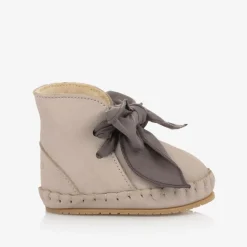 Donsje Girls Beige Suede Leather Pre Walkers Lilac Sale