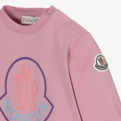 Moncler Enfant Girls Lilac Pink Cotton Top Clearance