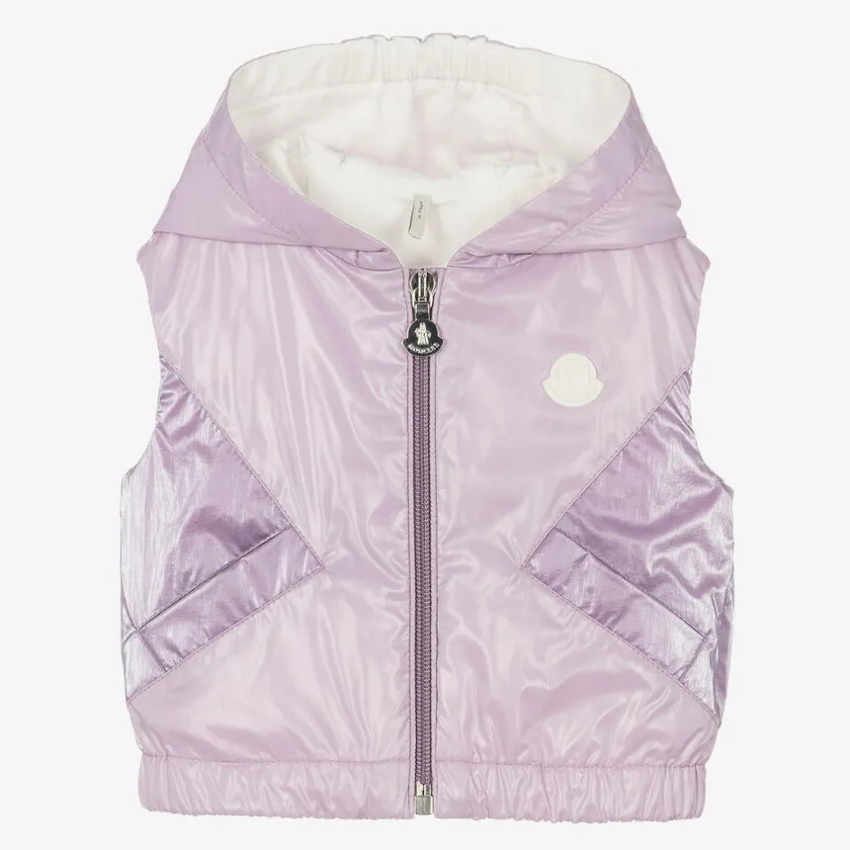 Moncler Enfant Girls Lilac Purple Lostyca Gilet Clearance
