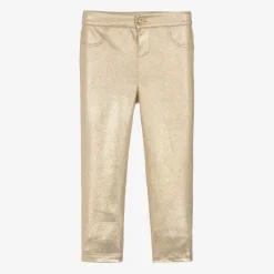 Angels Face Girls Metallic Jeggings Gold Outlet