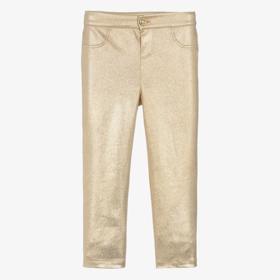 Angels Face Girls Metallic Jeggings Gold Outlet