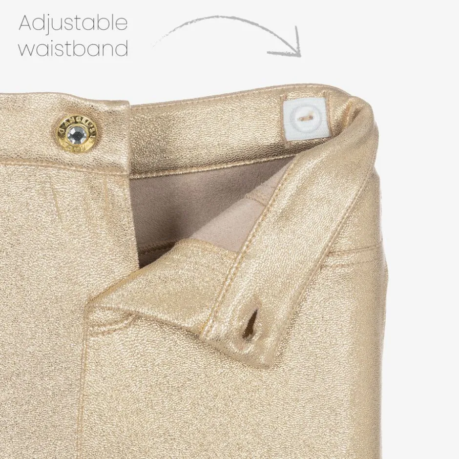 Angels Face Girls Metallic Jeggings Gold Outlet