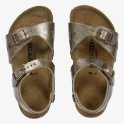 Birkenstock Girls Metallic Gold Sandals Discount