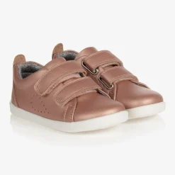 Bobux IWalk Girls Metallic Pink Leather Trainers