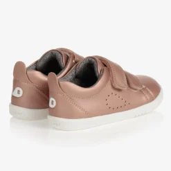 Bobux IWalk Girls Metallic Pink Leather Trainers