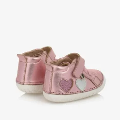 Old Soles Girls Metallic Pink Leather First Walkers