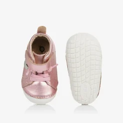 Old Soles Girls Metallic Pink Leather First Walkers
