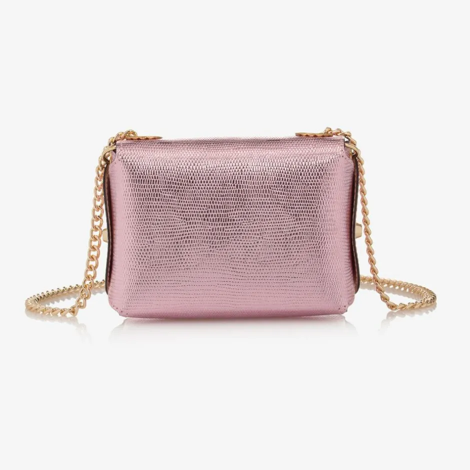 Zaccone Girls Metallic Pink Shoulder Bag (14cm) New