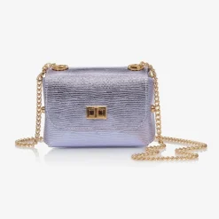Zaccone Girls Metallic Purple Shoulder Bag (14cm) Online