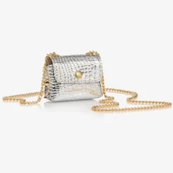 Zaccone Girls Metallic Silver Mini Bag (8cm) Sale