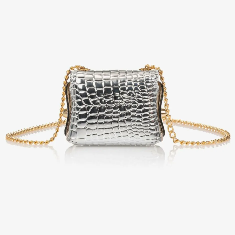 Zaccone Girls Metallic Silver Mini Bag (8cm) Sale