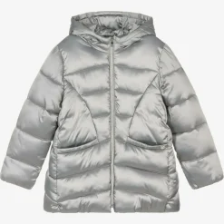 Mayoral Girls Metallic Silver Puffer Coat Discount