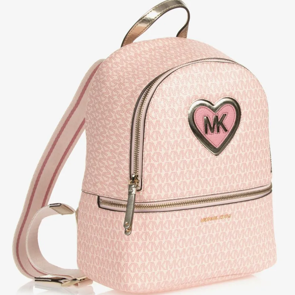 Michael Kors Kids Girls MK Logo Backpack (29cm) Clearance