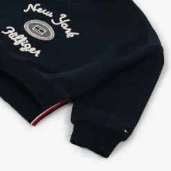 Tommy Hilfiger Girls Navy Blue Beaded Cotton Sweatshirt Sale
