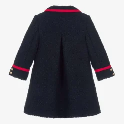Patachou Girls Navy Blue Bouclé Coat