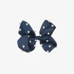 Bowtique London Girls Navy Blue Bow Hair Clip (11cm) Outlet