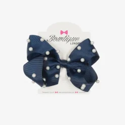 Bowtique London Girls Navy Blue Bow Hair Clip (11cm) Outlet