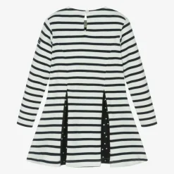 Week-end à la mer Girls Navy Blue Breton Stripe Cotton Dress Best