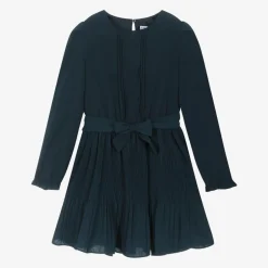 Mayoral Girls Navy Blue Chiffon Pleated Dress Online