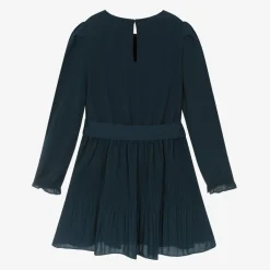 Mayoral Girls Navy Blue Chiffon Pleated Dress Online