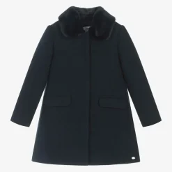 Tartine et Chocolat Girls Navy Blue Collared Coat Discount