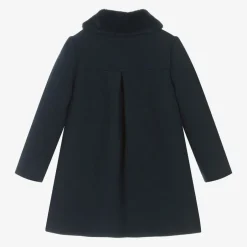Tartine et Chocolat Girls Navy Blue Collared Coat Discount