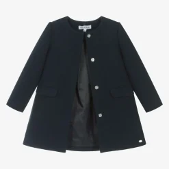 Tartine et Chocolat Girls Navy Blue Collared Coat Discount