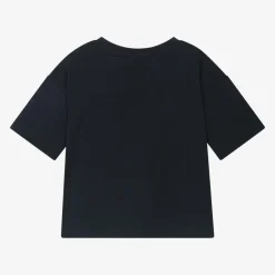 Juicy Couture Girls Navy Blue Cotton Boxy Fit T-Shirt Hot