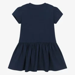 Moschino Baby Girls Navy Blue Cotton Dress Sale
