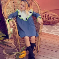 Carlomagno Girls Navy Blue Cotton Knee Length Socks Discount