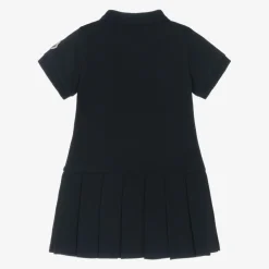Moncler Enfant Girls Navy Blue Cotton Piqué Polo Dress