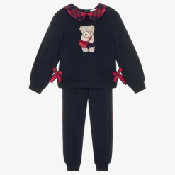 Patachou Girls Navy Blue Cotton Teddy Tracksuit Best