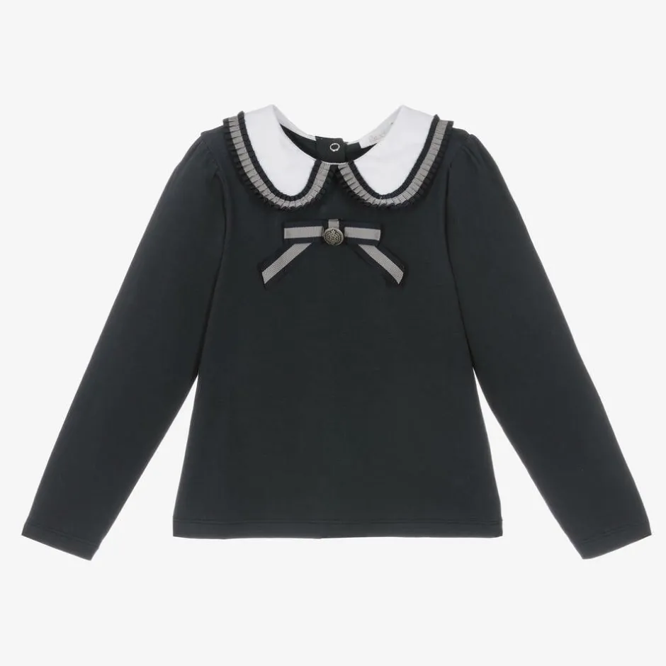Patachou Girls Navy Blue Cotton Top Best
