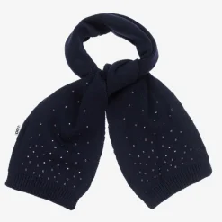 iDO Baby Girls Navy Blue Diamanté Knitted Scarf New