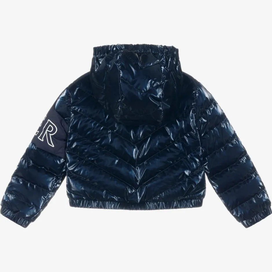 Moncler Enfant Girls Navy Blue Down Padded Puffer Jacket Sale