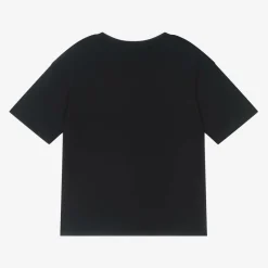 Chloé Girls Navy Blue Embroidered Cotton T-Shirt Outlet