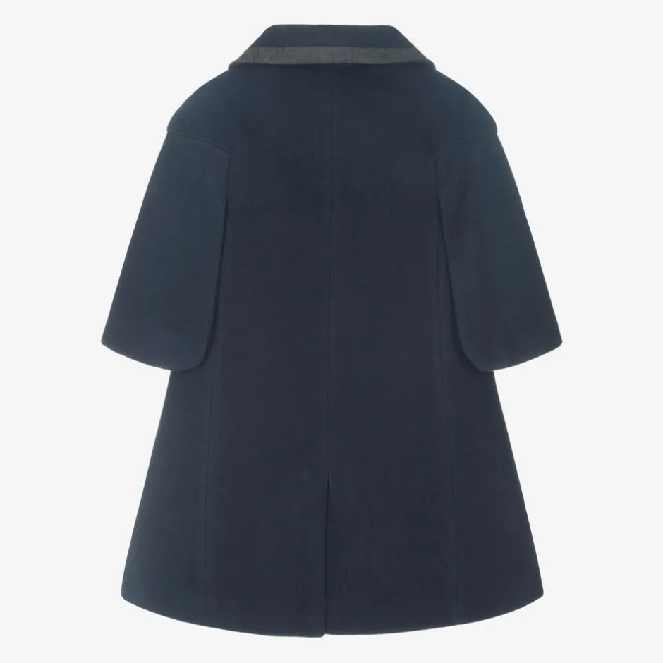 Patachou Girls Navy Blue Felted Coat