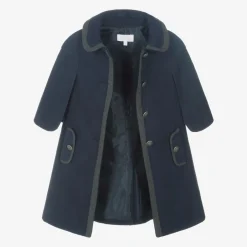 Patachou Girls Navy Blue Felted Coat