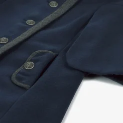 Patachou Girls Navy Blue Felted Coat