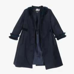 Sarah Louise Girls Navy Blue Felted Hat & Coat Set Clearance