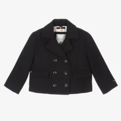 Tommy Hilfiger Girls Navy Blue Felted Peacoat Online