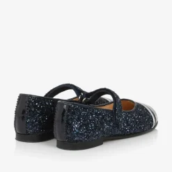 Childrensalon Occasions Girls Navy Blue Glittery Mary Jane Shoes Outlet