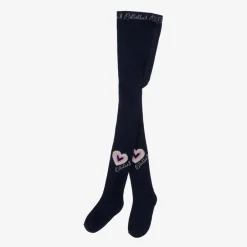 Billieblush Girls Navy Blue Heart Tights Hot