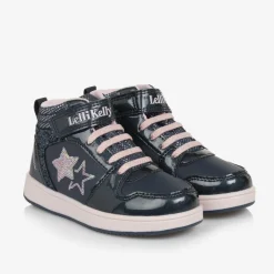 Lelli Kelly Girls Navy Blue High-Top Trainers Discount